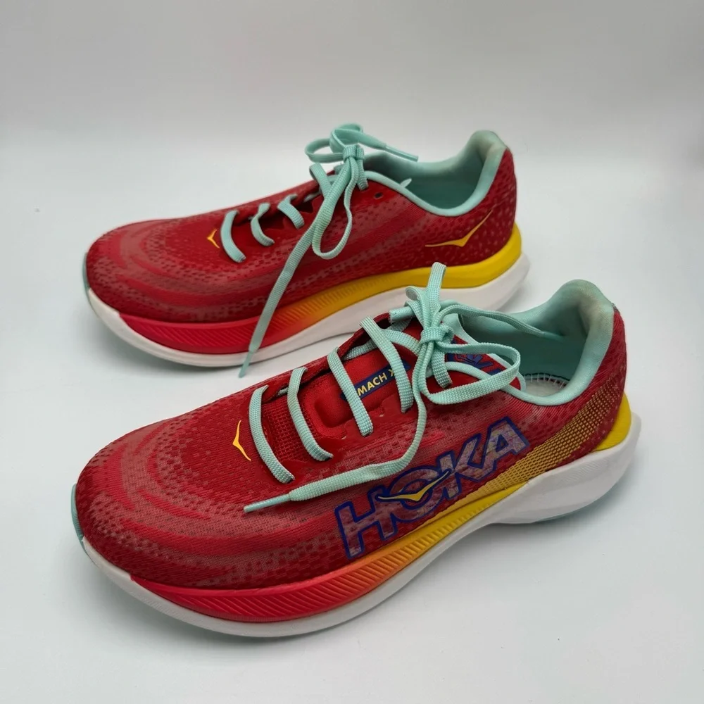 Hoka Mach X Cerise Cloudless Sneaker Women’s Size 8.5 Athletic Running Shoe - Picture 3 of 10